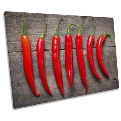Chilli Line Up Kitchen - Wrapped Canvas Print