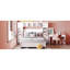 Lit double en bois avec armoire et tablette tout-en-un, blanc-898274143