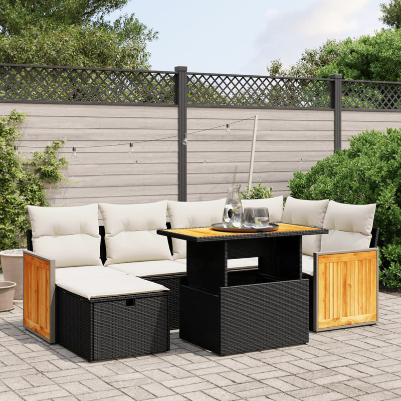 Ensemble de canapé de patio avec coussins 7 pièces Vidaxl