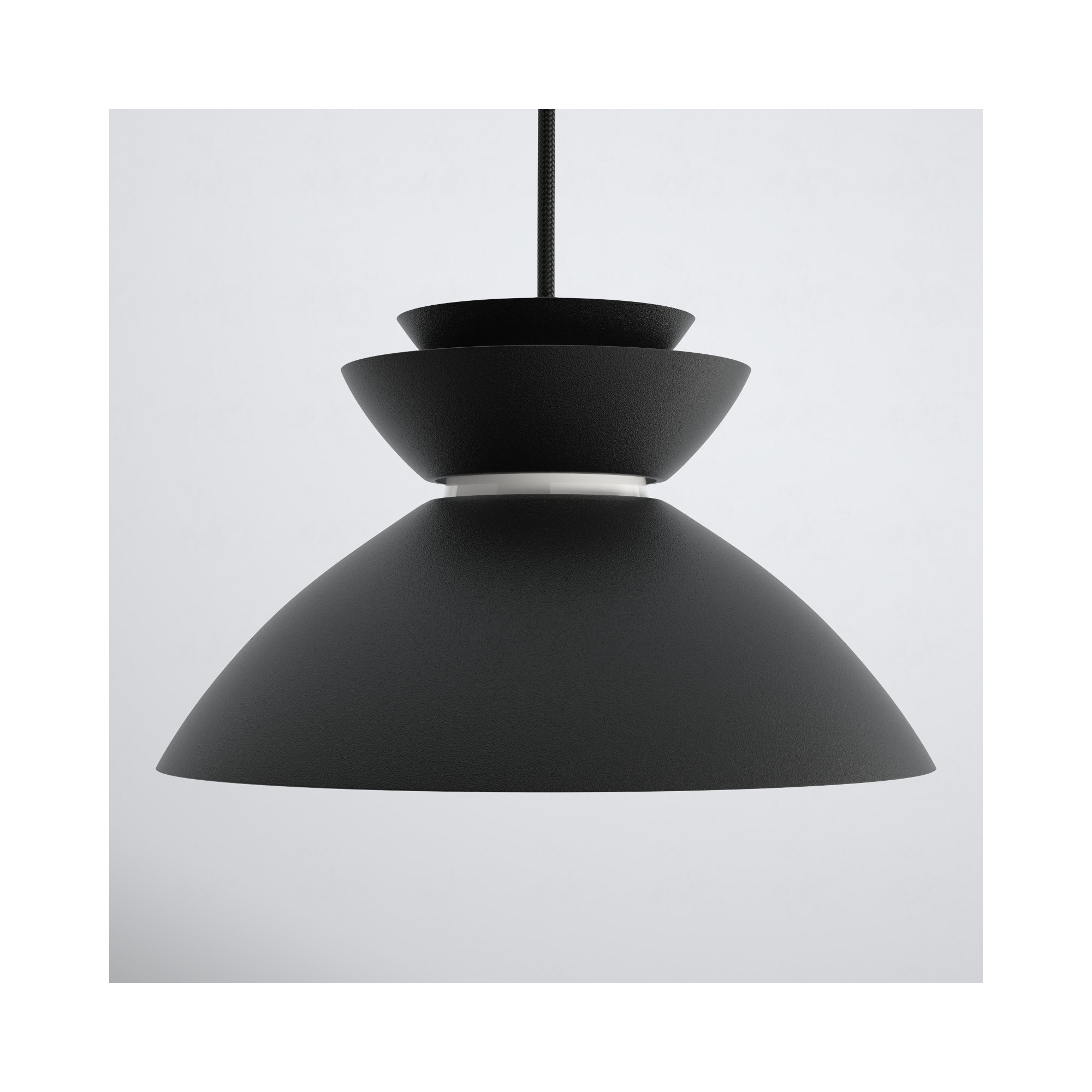Hannes 1-Light Dimmable Dome Pendant, Black