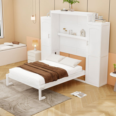 Murphy Bed with Two Wardrobe and Shelf