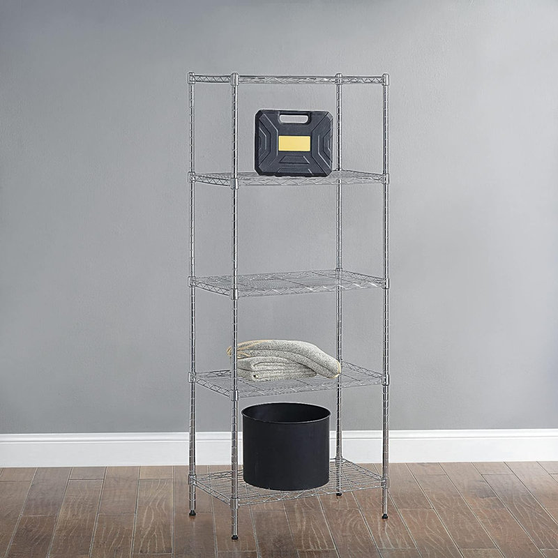 Cupertino 23.2'' W Steel Shelving Unit, Chrome