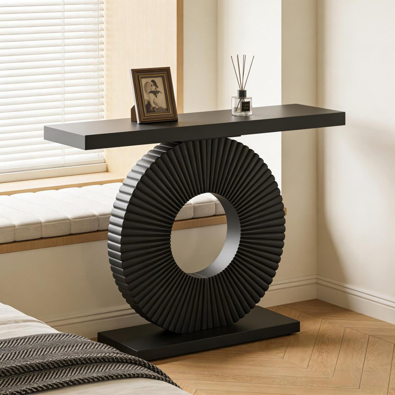 Stylish Sofa Table,Wood Console Table, Black