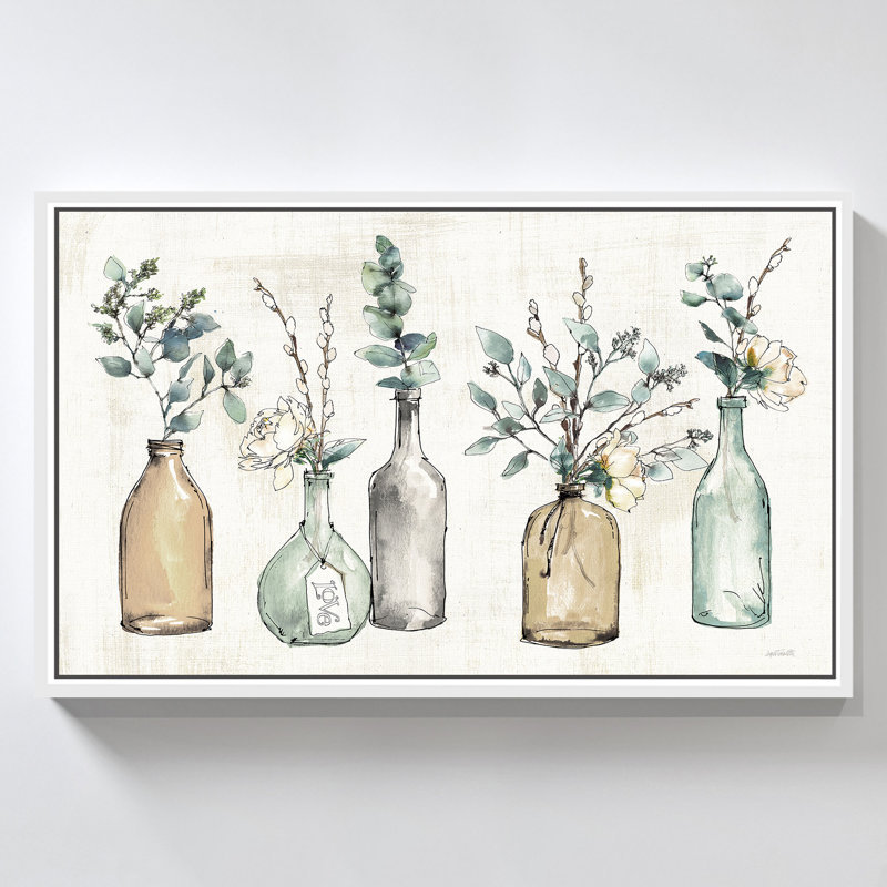"Modern Farmhouse I Amber" par Anne Tavoletti, reproduction sur toile dans un cadre flottant, H 39,5 po x l 63,5 po, Blanc