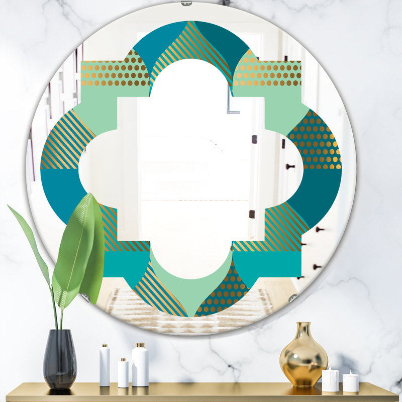 Miroir mural moderne sans cadre quadrilobe luxe gouttes i, H 23,6 po x l 23,6 po