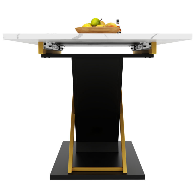 Extendable Metal Base Dining Table