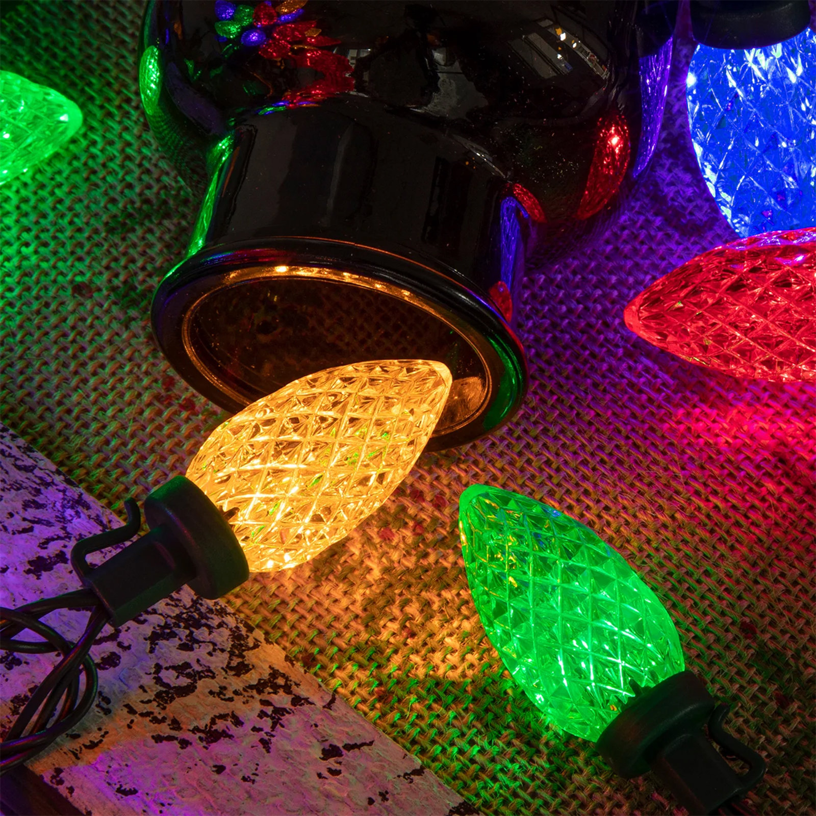 C9 LED Christmas String Lights, Multicolor, 100