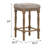 Upholstered Counter Stool with Solid Wood Frame-620813041-620813040