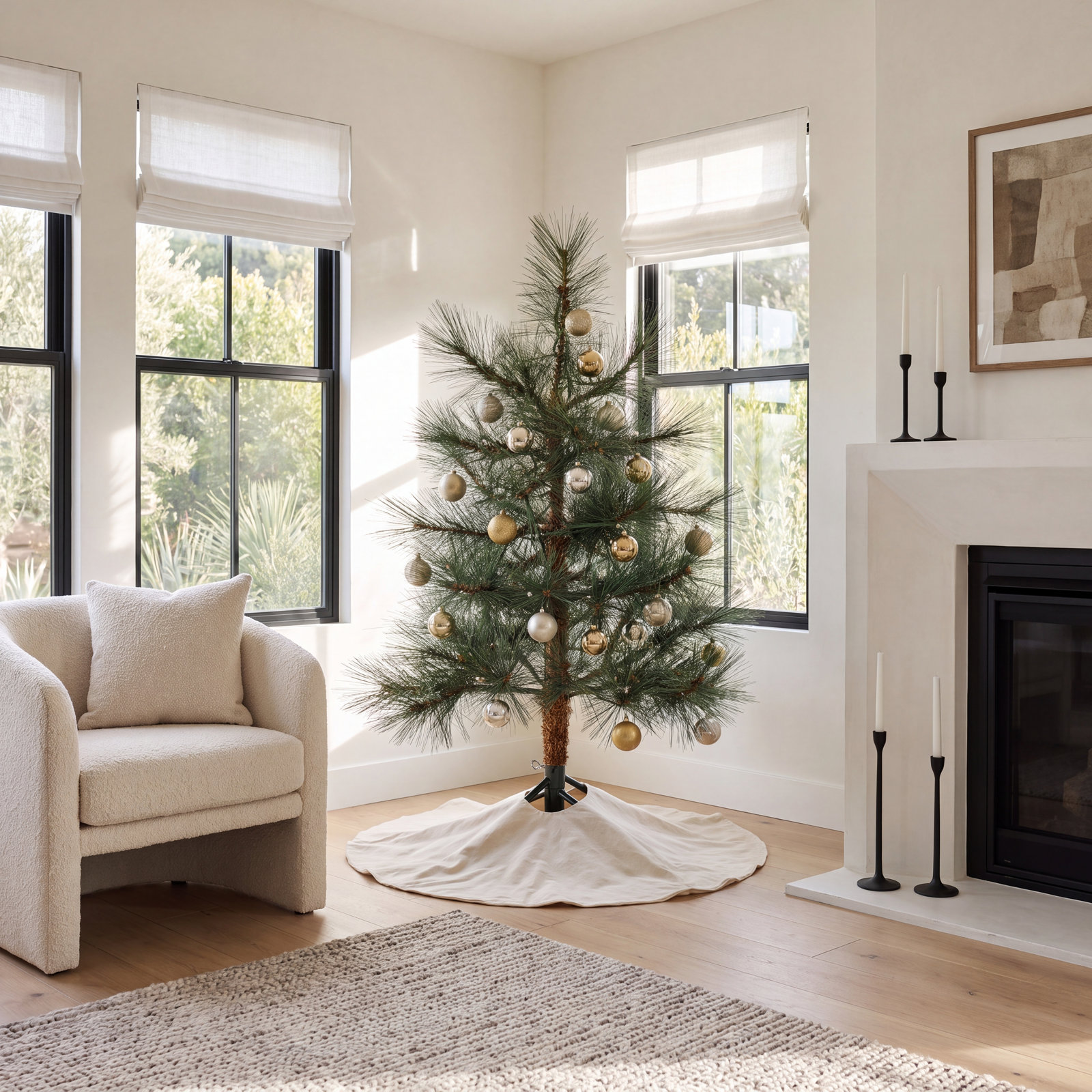 Pre-Lit Pine Christmas Tree, 3'