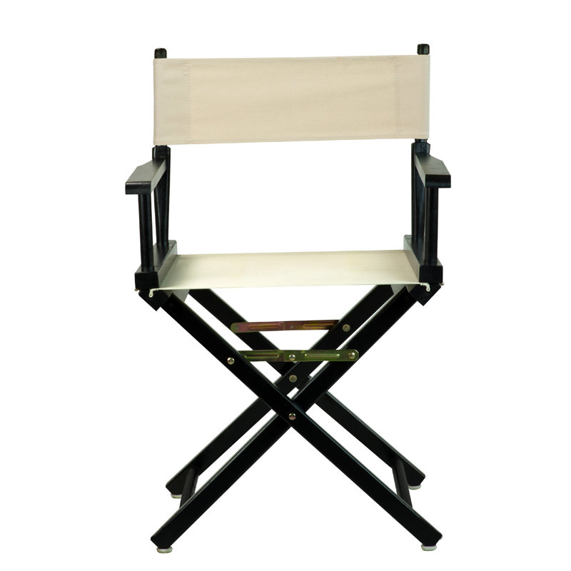 Chaise de réalisateur pliante 18 po, Naturel / blé, Noir, noir, noir, noir