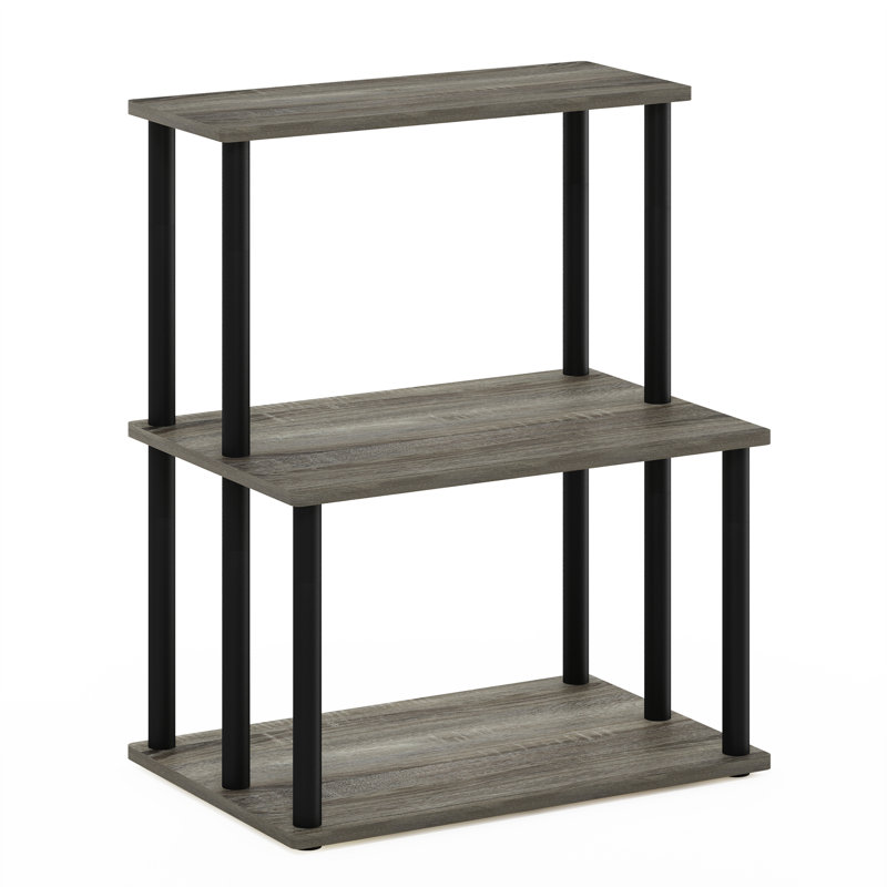 Turn-N-Tube 3-Tier Multipurpose Printer Stand Display Storage Shelf, Americano/Black, French Oak Grey/Black