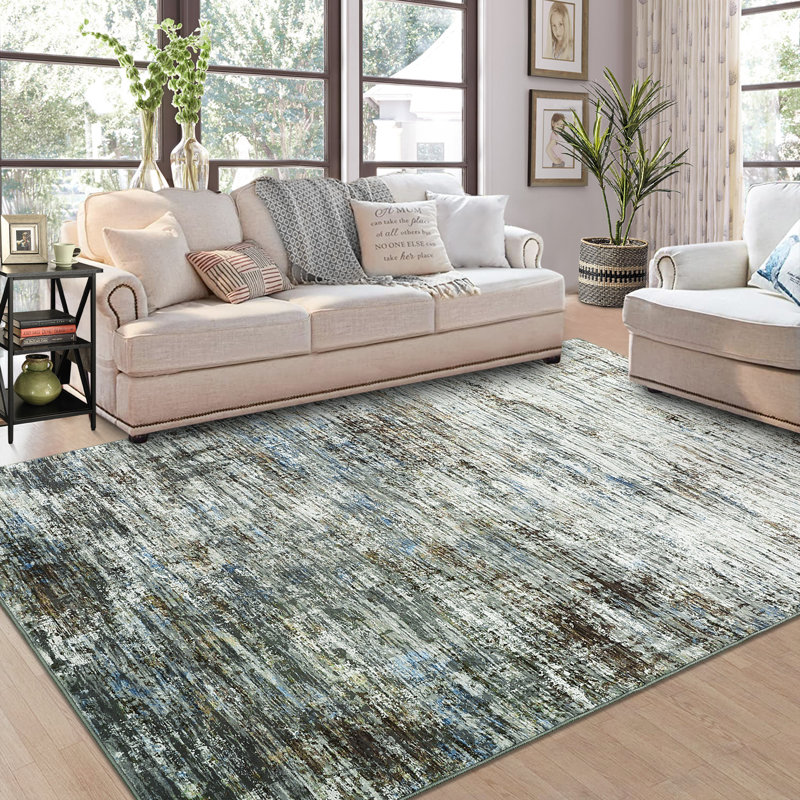 Abstract Machine Printed Area Rug, Rectangle 120 x 170 cm