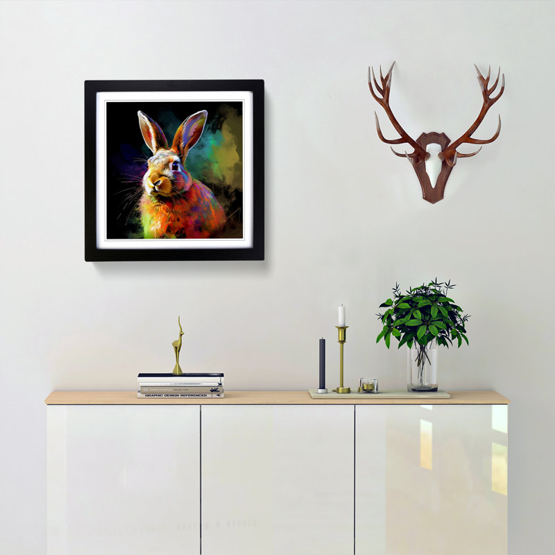 Rabbit Digital No.1 - Framed Print, Black