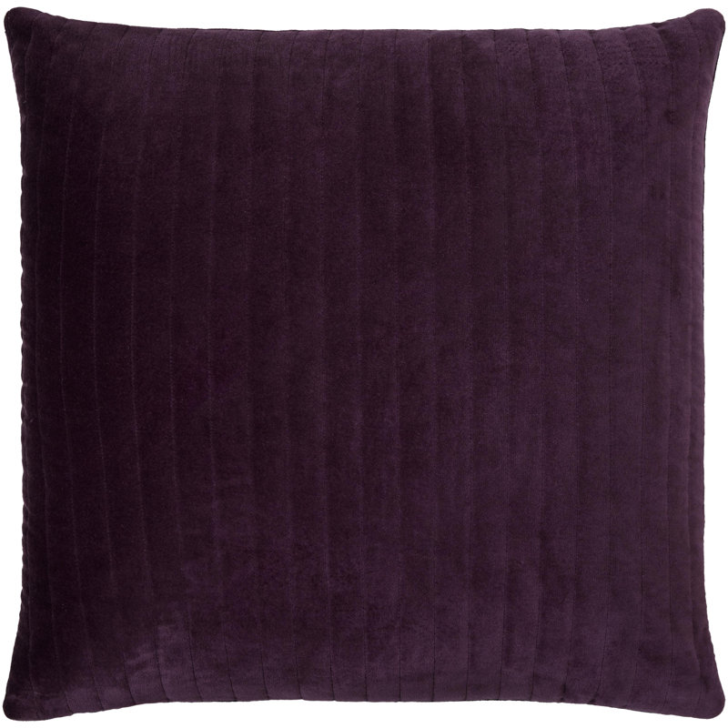 Coussin en coton Beyerne, 20 po x 20 po, Duvet, Vert moyen