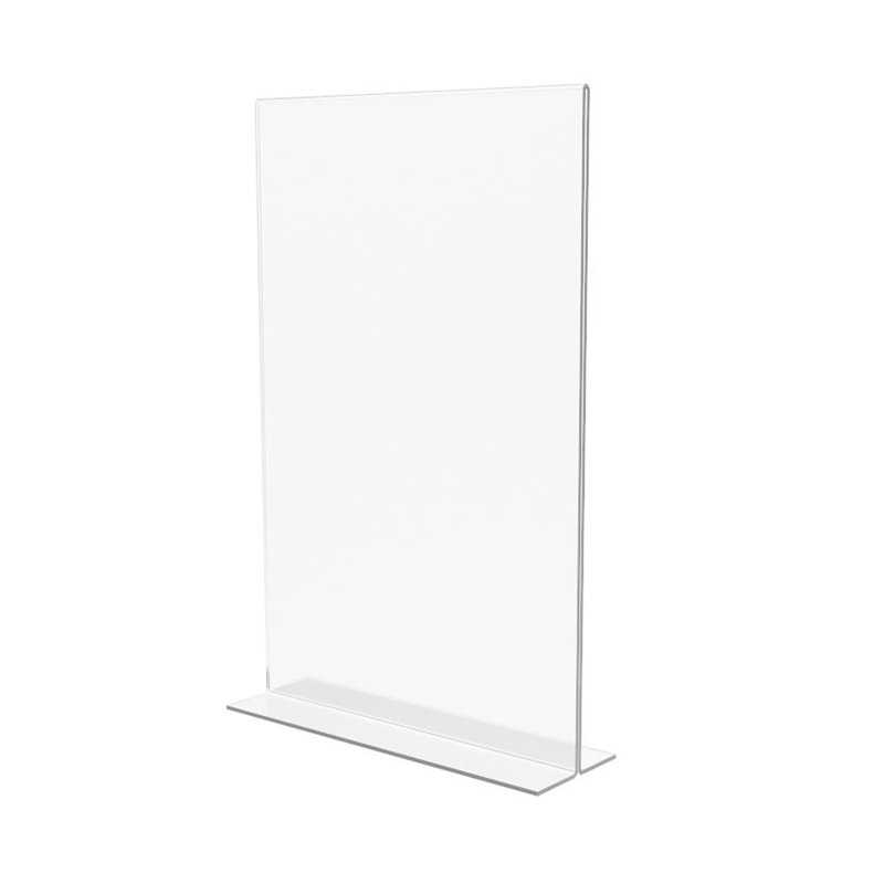 Porte-affiche 11 "x 17" en acrylique transparent pour plateau de table, cadre de table vertical