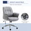 Chaise de bureau en microfibre, chaise de bureau d'ordinateur capitonnée à boutons à hauteur réglable avec roulettes pivotantes, fonction d'inclinaison et accoudoirs rembourrés, gris clair