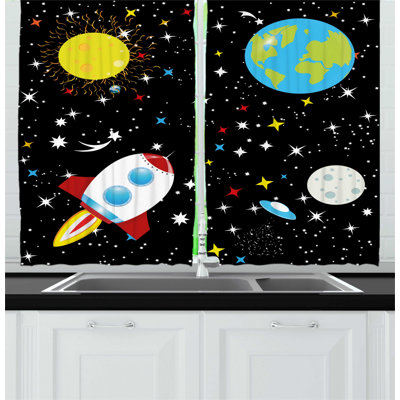 Charcoal Gray/Blue/Green Kitchen Curtain