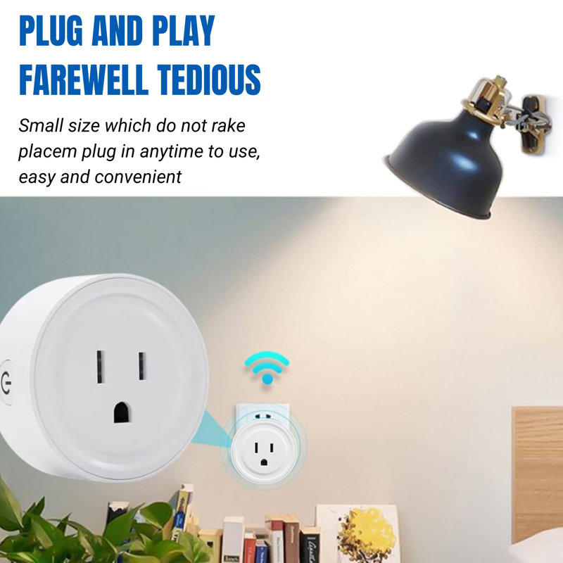 Smart Plug Mini (paquet de 4) - Prises Wi-Fi compatibles avec Alexa, l'application Google Home & Smart Life, aucun concentrateur requis, fonctions de minuterie et d'horaire, conception sans fil compacte
