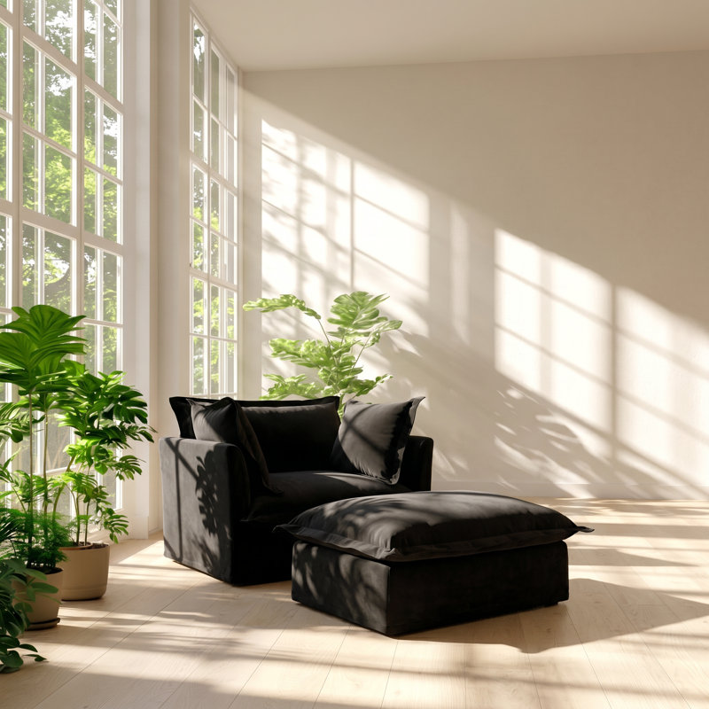 Fauteuil avec repose-pieds en chenille l 49 po x P 55 po x H 34,6 po Urban Ins