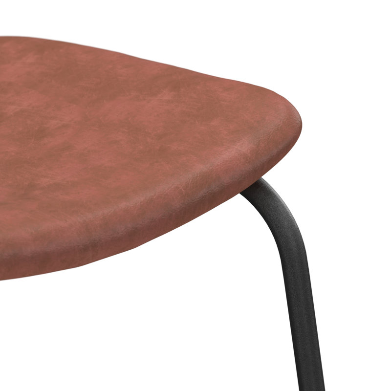 Buda Upholstered Counter Stool with Metal Frame, Grey, Natural, Counter Stool (24” Seat Height)