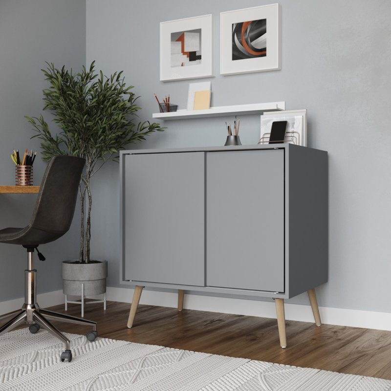 Rectangle Accent Cabinet, Grey/Pine