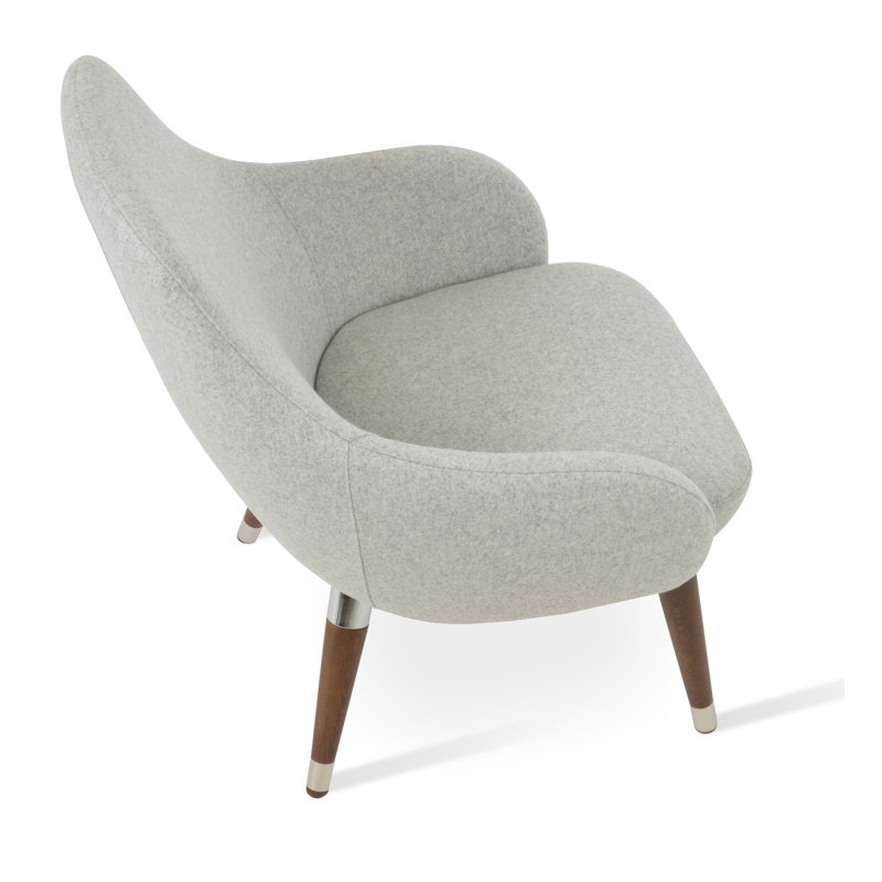 Fauteuil Gazel en bois de laine, Argent argent