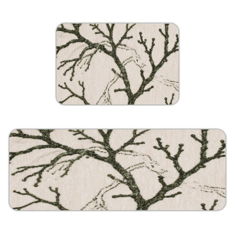 Tapis de cuisine antidérapant Winter Tree Branch, 2 pièces