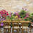 Rectangular Outdoor Bar Table With Umbrella Hole , 71'' in. W 43'' in. D