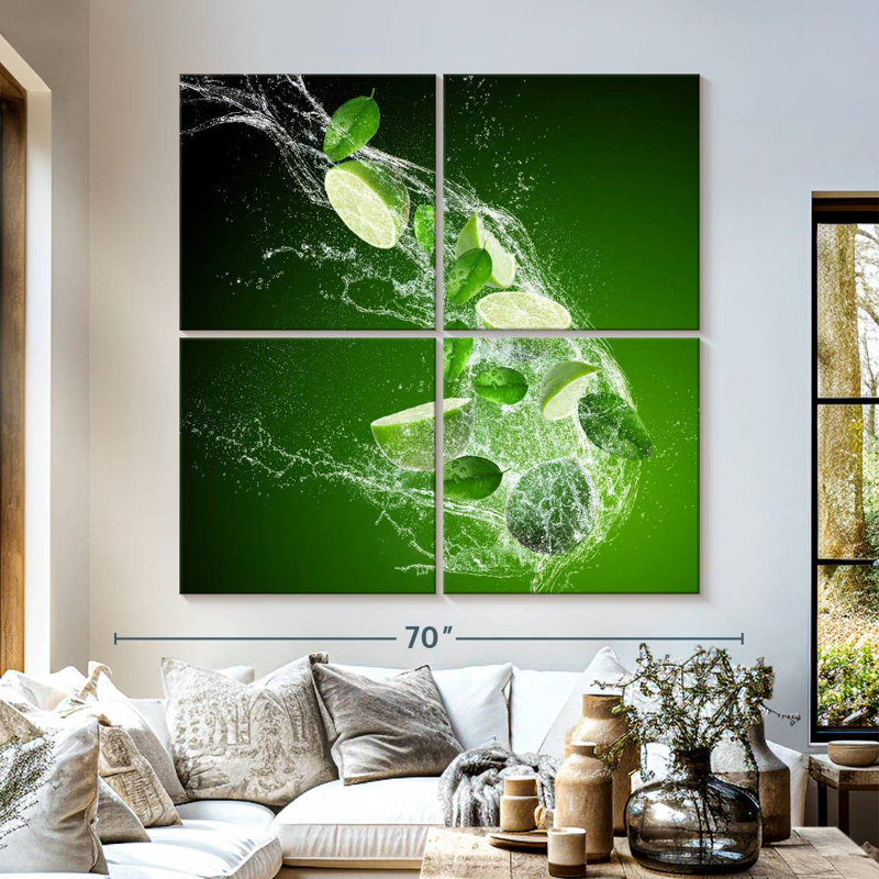 Lime Splash, 57" H x 57" W
