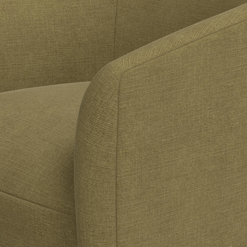 Lana Swivel Chair In Linen Olive, Green Polyester Blend