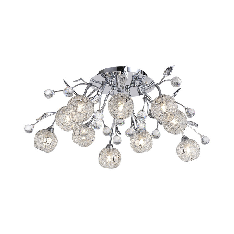 Crystal LED Semi Flush Mount