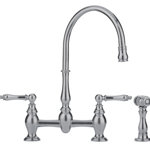 Farmhouse Double Handle Kitchen Faucet with Side Spray