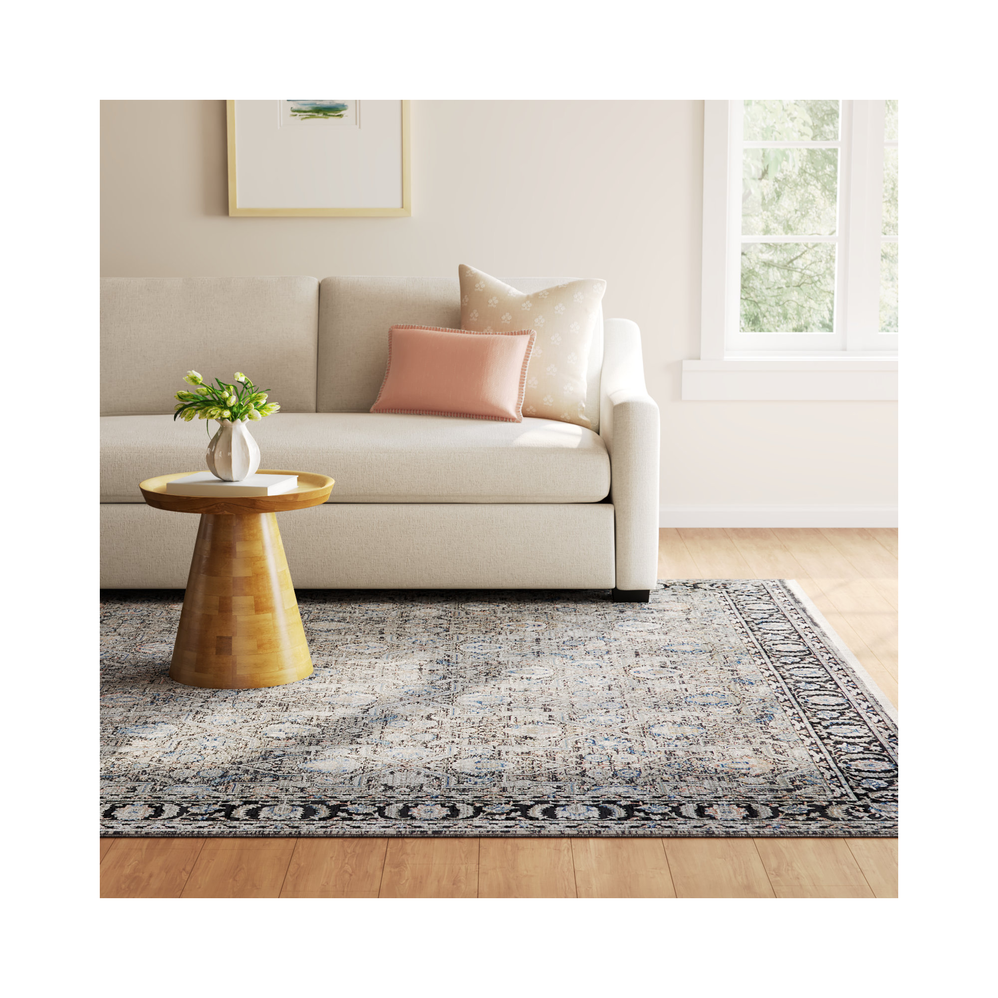 Halle Gray/Black Rug, Rectangle 8'6" x 11'6"