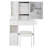 29.2" Small Size Left Drawer Desktop Vanity Table + Cushioned Stool, 2 AC+2 USB Power Station, Hair dryer bracket, Extra Large Touch Control Sliding LED Mirror, Tri-color Switching, Brightness Adjust
