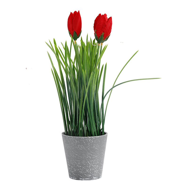 Plante artificielle en pot, Rouge