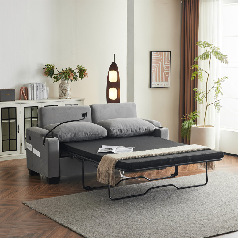 Pull-Out Sofa Bed, Dark Gray