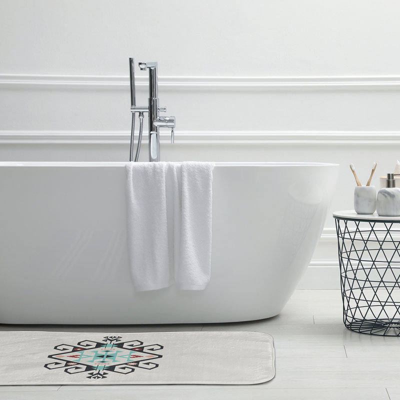 Tapis de bain Happy Hippy, L 21 po x L 34 po, Gris