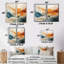 Abstrait abstrait orange et bleu - encre bleue-619765295-619765291-619765290