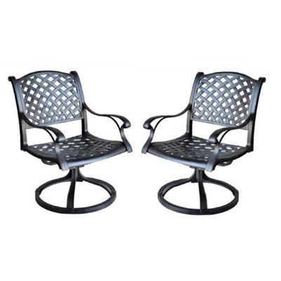 Nola Swivel Patio Dining Armchair with Cushion by Darby Home Co