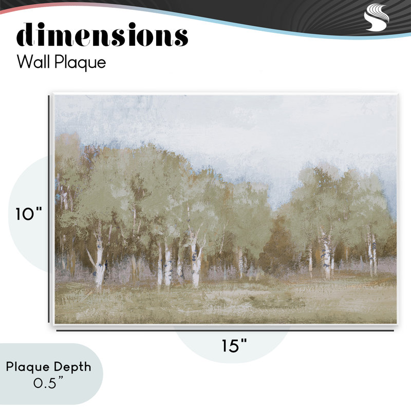 Plaque d'automne, arbres verts tranquilles, design par Michael Marcon, H 10 po x l 15 po
