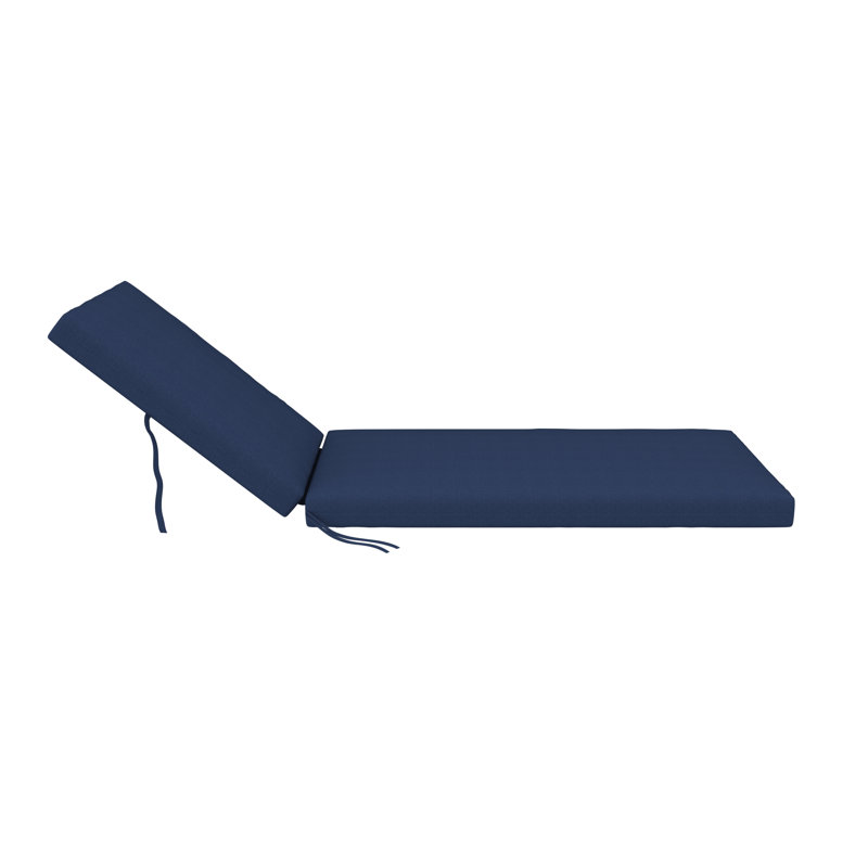 Amala Sunbrella® Outdoor Chaise Lounge Cushion, 22" x 24"/24.5" x 52.5", Canvas Navy Sunbrella® Canvas