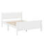 Structure de lit plateforme double, structure de lit plateforme en bois avec tête de lit, support à lattes de bois-358827977