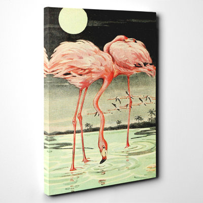 Flamingo Wrapped Canvas Painting