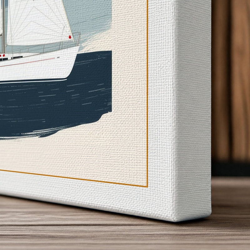 Sailing at Dawn Mid-Century - Wrapped Canvas, 30x20 - 76.2 x 50.8 cm, White Border