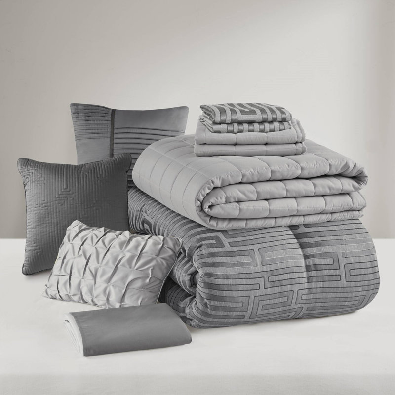 10 PCS Luxury Jacquard Comforter Set