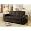 Canapé futon de style transitionnel capitonné avec porte-gobelet encastré et base convertible en lit