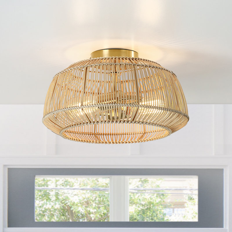 Plafonnier semi-encastré 2 lumières Tamil, L 14 po - 2 douilles