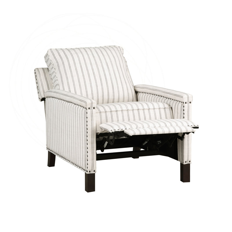 Fauteuil inclinable traditionnel avec tissu texturé et garniture cloutée