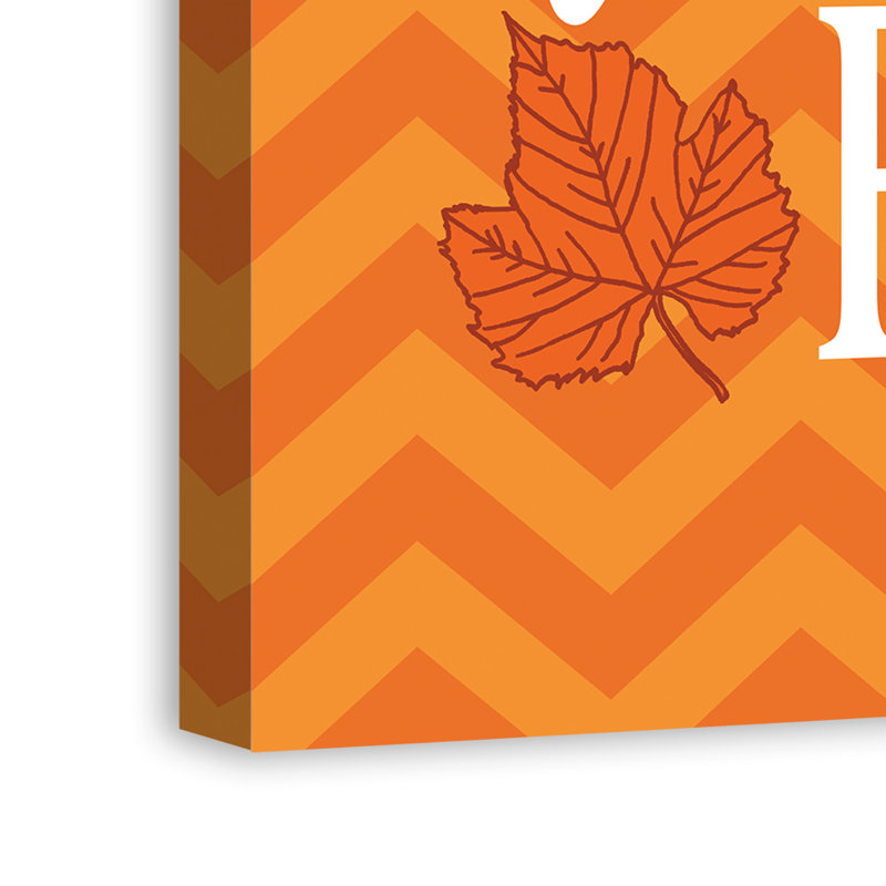 " Hello Fall Chevron ", 20" H x 20" W, Black Framed