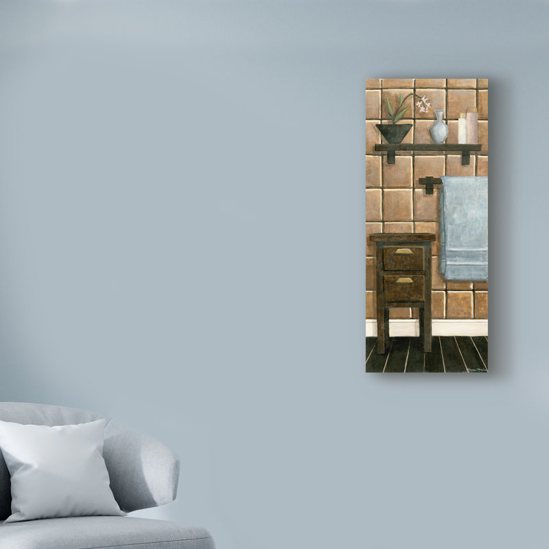 « modern bain panel iv », reproduction de peinture à l’acrylique sur toile tendue, H 24 po x l 10 po x P 2 po